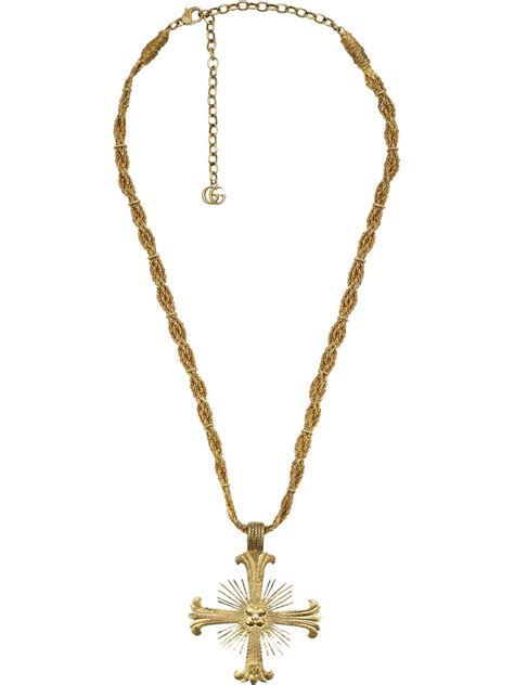 gucci cross pendant necklace|vintage gucci chain necklace.